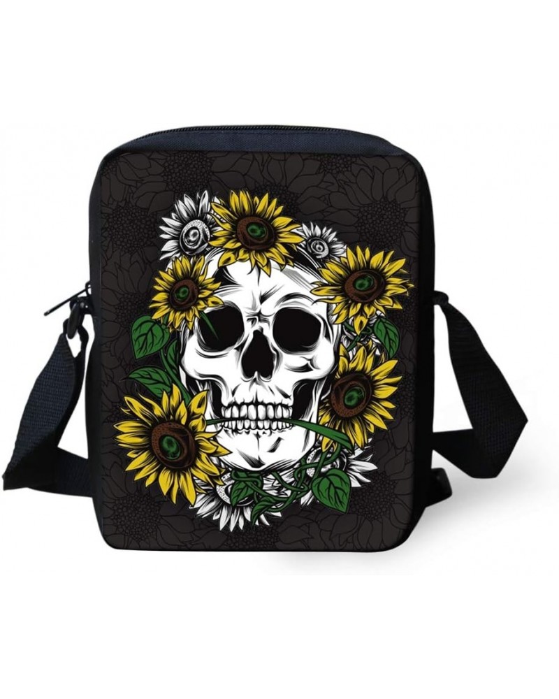 Purse Crossbody Bags for Women Kids Casual Small Shoulder Bags Skull Sunflower $9.35 Shoulder Bags