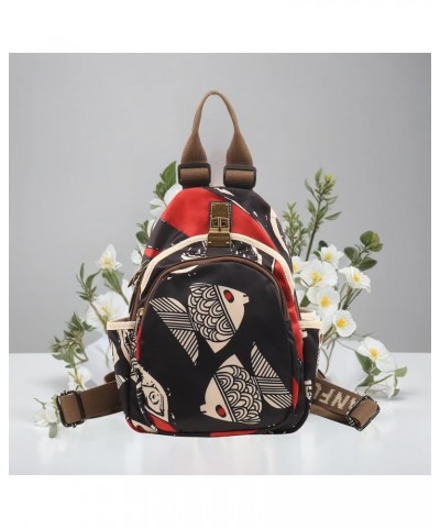 Small Backpacks Purse for Women Mini Waterproof Colorful Print Backpack Leisure Travel Bags (Red flower) Ocean Wave $22.61 Ba...