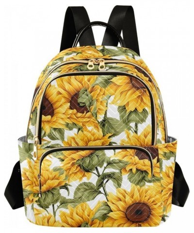 Sunflower Floral Backpack for Women Fashion Shoulder Bags Small Casual Daypack Travel Bag S 202a2010 M(11.4"x6.1"x14.17") 202...