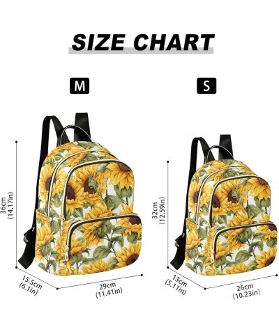 Sunflower Floral Backpack for Women Fashion Shoulder Bags Small Casual Daypack Travel Bag S 202a2010 M(11.4"x6.1"x14.17") 202...