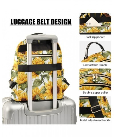 Sunflower Floral Backpack for Women Fashion Shoulder Bags Small Casual Daypack Travel Bag S 202a2010 M(11.4"x6.1"x14.17") 202...