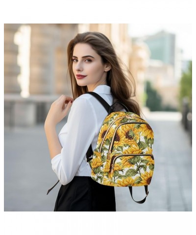 Sunflower Floral Backpack for Women Fashion Shoulder Bags Small Casual Daypack Travel Bag S 202a2010 M(11.4"x6.1"x14.17") 202...