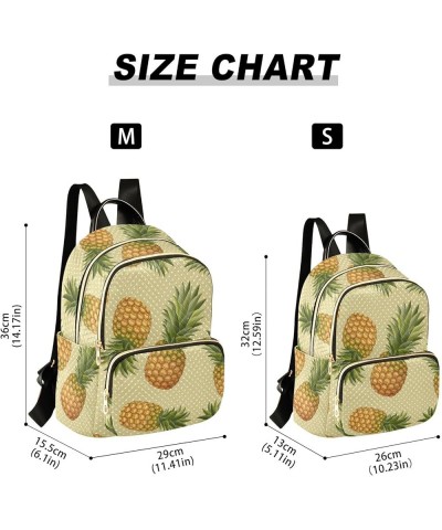 Pineapple Polka Dot Women Backpack Purse Shoulder Bag Color Medium $16.17 Backpacks