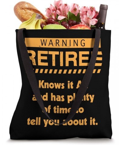 Warning Retired Funny Gag Retirement Gifts For Women Men Tote Bag $12.99 Totes