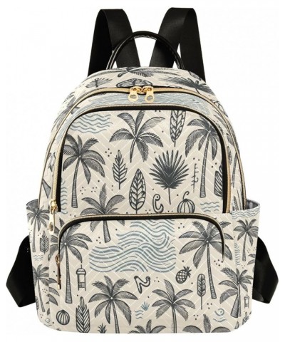 Coconut Tree Fashion Backpack Purse Ladies Fashion Rucksack Travel Shoulder Bag Casual Daily Backpack Small $13.20 Backpacks