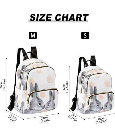 Watercolor Rabbits Polka Dot Women Backpack Purse Ladies Fashion Shoulder Bag Daypack Travel Bag 7.5L Small $18.28 Backpacks