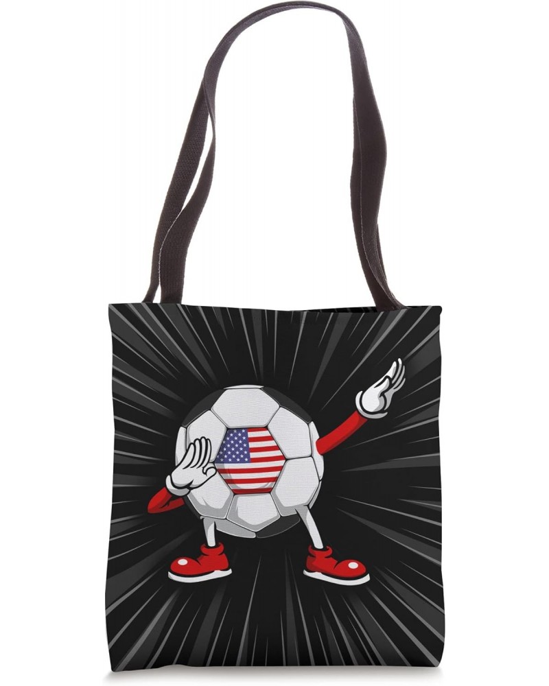 Funny Dabbing Soccer America Soccer Fans Jersey USA Flag Tote Bag $9.78 Totes