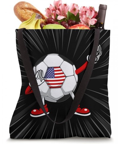 Funny Dabbing Soccer America Soccer Fans Jersey USA Flag Tote Bag $9.78 Totes