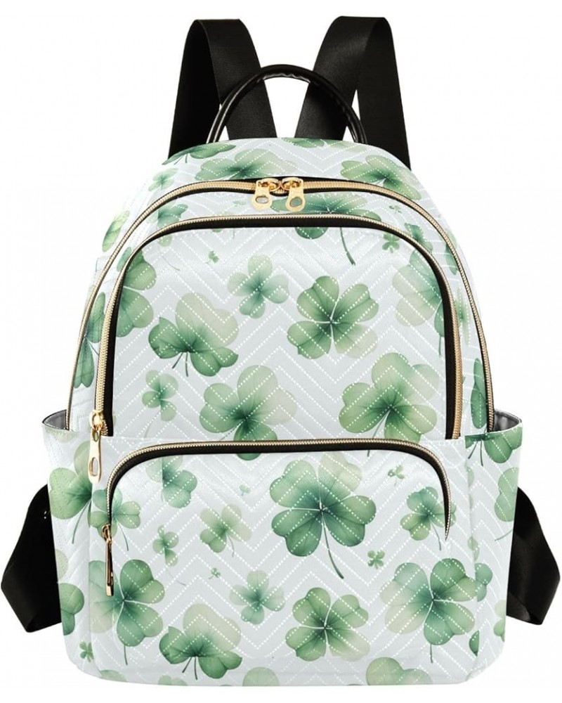 Green Clover Print Fashion Backpack Purse for Women, Casual Daypacks, Ladies Gift for Traveling Hiking Multicolor Medium $14....