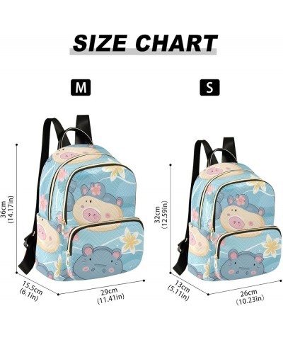 Cute Hippo Fashion Backpack Purse Ladies Fashion Rucksack Travel Shoulder Bag Casual Daily Backpack Work College Bag Small $1...