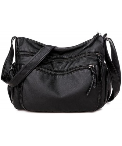 Ladies Leather Bags, Ladies Handbags, Shoulder Bags, Crossbody Bags, Vintage Soft Leather Handbags, Medium Black $27.68 Totes