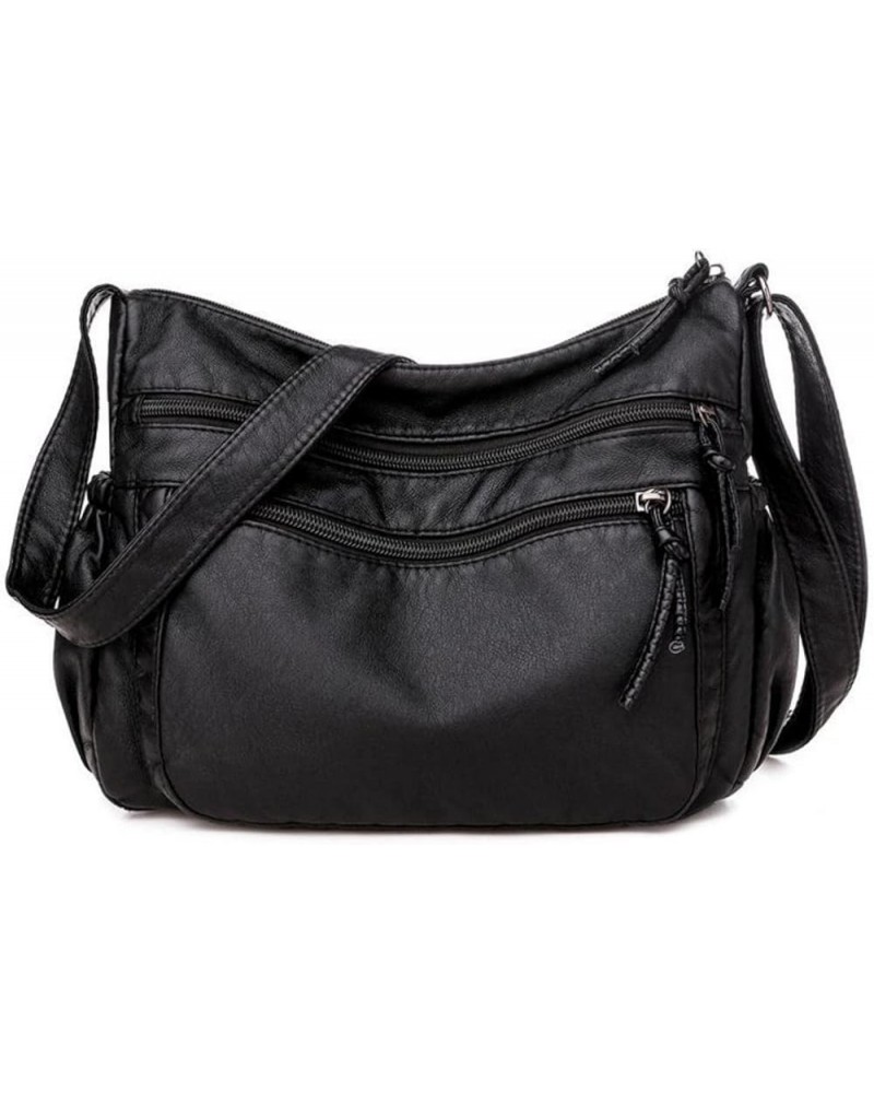 Ladies Leather Bags, Ladies Handbags, Shoulder Bags, Crossbody Bags, Vintage Soft Leather Handbags, Medium Black $27.68 Totes