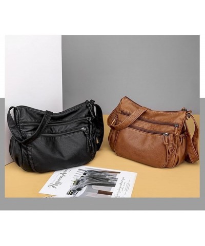 Ladies Leather Bags, Ladies Handbags, Shoulder Bags, Crossbody Bags, Vintage Soft Leather Handbags, Medium Black $27.68 Totes