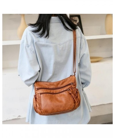 Ladies Leather Bags, Ladies Handbags, Shoulder Bags, Crossbody Bags, Vintage Soft Leather Handbags, Medium Black $27.68 Totes