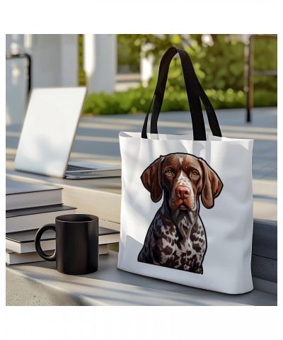 German Shorthaired Pointer Tote Bag for Women Men Casual Tote Bag Cloth Canvas Shopping Bags with Handles Cute Bags Everyday ...