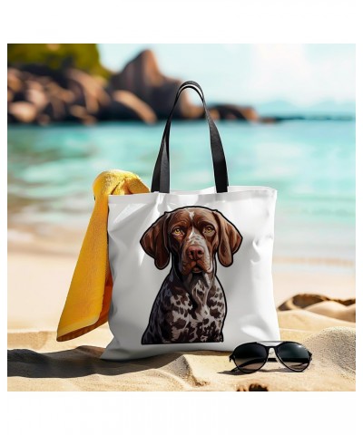 German Shorthaired Pointer Tote Bag for Women Men Casual Tote Bag Cloth Canvas Shopping Bags with Handles Cute Bags Everyday ...