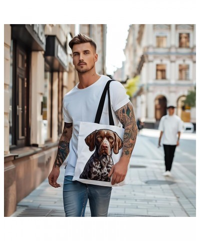 German Shorthaired Pointer Tote Bag for Women Men Casual Tote Bag Cloth Canvas Shopping Bags with Handles Cute Bags Everyday ...