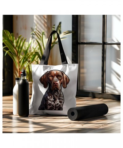 German Shorthaired Pointer Tote Bag for Women Men Casual Tote Bag Cloth Canvas Shopping Bags with Handles Cute Bags Everyday ...