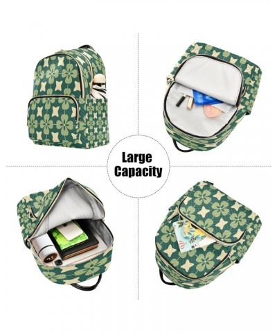 Clover Plaid Women Backpack Purse Travel Daypack Shoulder Bag $14.35 Backpacks