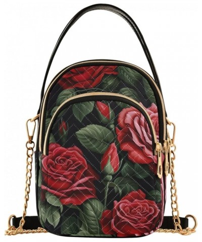 Autumn for Designers Shoulder Bag, Shoulder Bag with Zipper, Crossbody Purse for Girls Floral Roses and Green Leaves-1 $15.94...