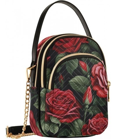 Autumn for Designers Shoulder Bag, Shoulder Bag with Zipper, Crossbody Purse for Girls Floral Roses and Green Leaves-1 $15.94...