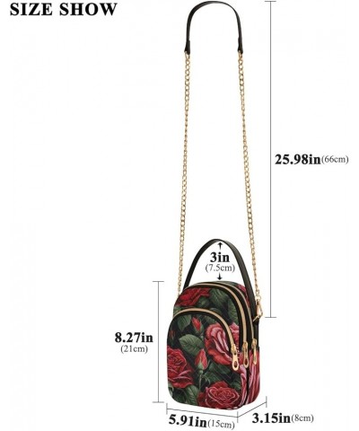 Autumn for Designers Shoulder Bag, Shoulder Bag with Zipper, Crossbody Purse for Girls Floral Roses and Green Leaves-1 $15.94...