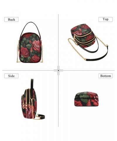 Autumn for Designers Shoulder Bag, Shoulder Bag with Zipper, Crossbody Purse for Girls Floral Roses and Green Leaves-1 $15.94...