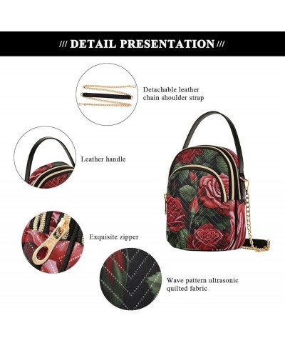 Autumn for Designers Shoulder Bag, Shoulder Bag with Zipper, Crossbody Purse for Girls Floral Roses and Green Leaves-1 $15.94...