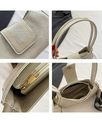 Hobo Bags for Women Y2k PU Leather Crossbody Shoulder Purse Tote Satchel Glossy Bag Evening Clutch Silver $17.48 Totes