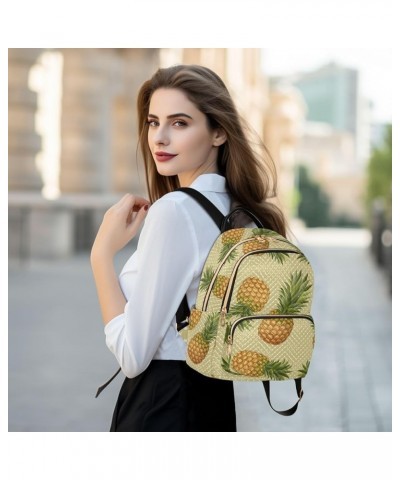 Pineapple Polka Dot Women Backpack Purse Shoulder Bag Color Medium $16.17 Backpacks