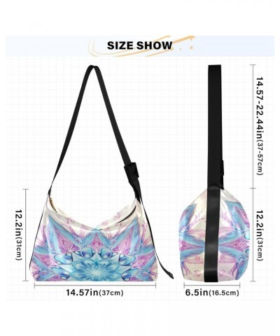 Mandala Shoulder Bag for Women Waterproof PU Leather Hobo Bags Crossbody Purse with Zipper Closure $13.20 Shoulder Bags