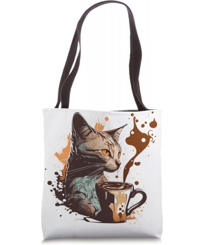 Funny Cat mother coffee lover Design Kitten Humor Cat Lover Tote Bag $11.72 Totes