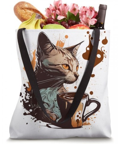 Funny Cat mother coffee lover Design Kitten Humor Cat Lover Tote Bag $11.72 Totes