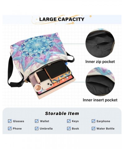 Mandala Shoulder Bag for Women Waterproof PU Leather Hobo Bags Crossbody Purse with Zipper Closure $13.20 Shoulder Bags