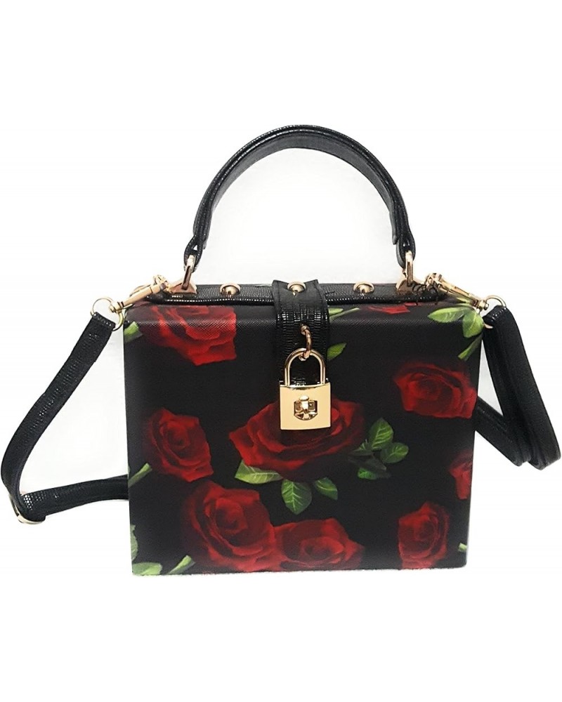 LOCK DETAIL MINI BOX TOTE BAG, Clutch lock closure, 50 inch adjustable strap Lock Detail Rose Mini Box Tote Bag $24.97 Handbags