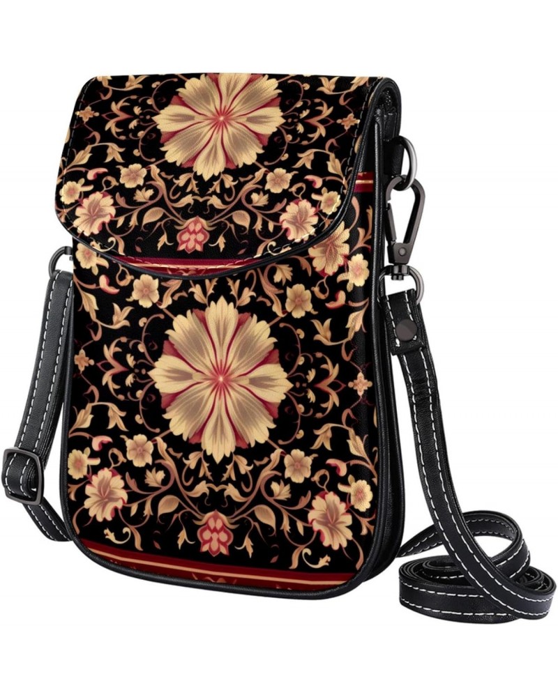 Faux Leather Crossbody Bag for Women, Messenger Bag, Shoulder Bag, floral pattern art $12.46 Crossbody Bags