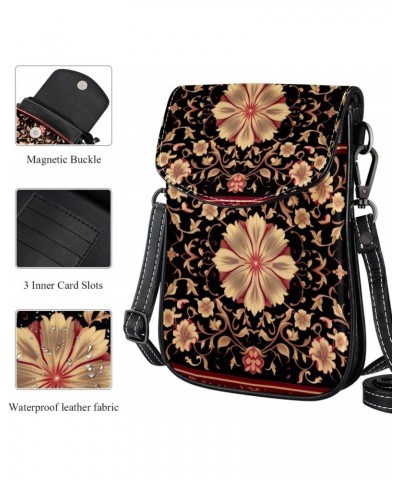 Faux Leather Crossbody Bag for Women, Messenger Bag, Shoulder Bag, floral pattern art $12.46 Crossbody Bags