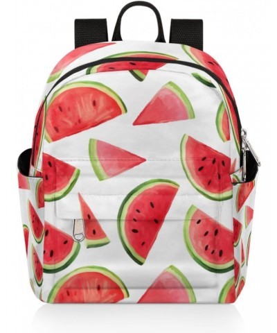 Summer Watermelon Mini Backpack Purse for Women Girls, Fruit Pattern Small Backpack Lightweight Casual Travel Bag Daypack for...