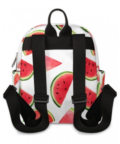 Summer Watermelon Mini Backpack Purse for Women Girls, Fruit Pattern Small Backpack Lightweight Casual Travel Bag Daypack for...