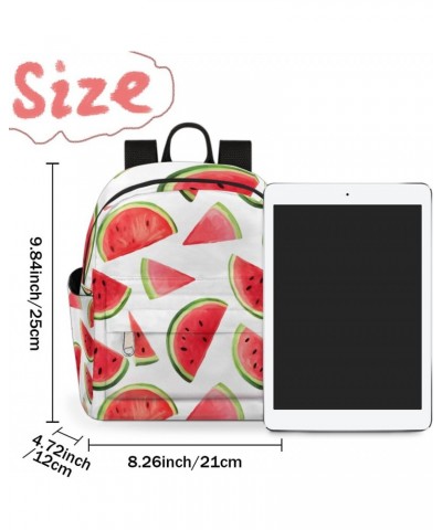 Summer Watermelon Mini Backpack Purse for Women Girls, Fruit Pattern Small Backpack Lightweight Casual Travel Bag Daypack for...