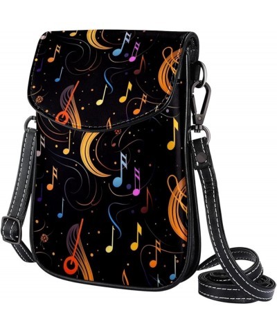 Classic PU Leather Phone Bag - Durable Cell Phone Wallet, Convenient Crossbody Purse Music Notes Floral Multicoloured5 $10.40...