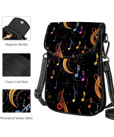 Classic PU Leather Phone Bag - Durable Cell Phone Wallet, Convenient Crossbody Purse Music Notes Floral Multicoloured5 $10.40...