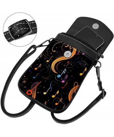 Classic PU Leather Phone Bag - Durable Cell Phone Wallet, Convenient Crossbody Purse Music Notes Floral Multicoloured5 $10.40...