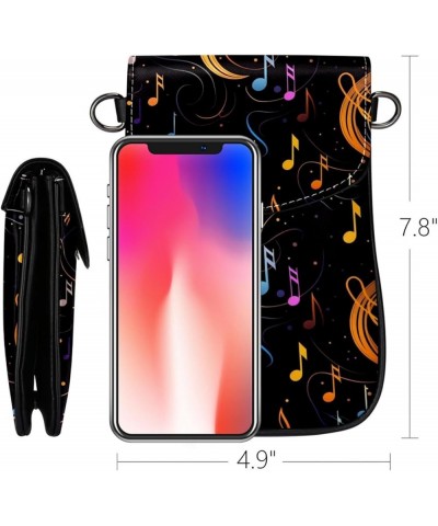 Classic PU Leather Phone Bag - Durable Cell Phone Wallet, Convenient Crossbody Purse Music Notes Floral Multicoloured5 $10.40...