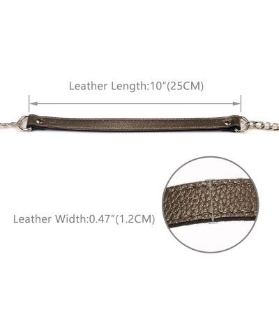 12MM Replacement Chain & Genuine Leather Shoulder Crossbody Straps for Handbags Purse Bags (Black) (Black) Bonze $9.85 Crossb...