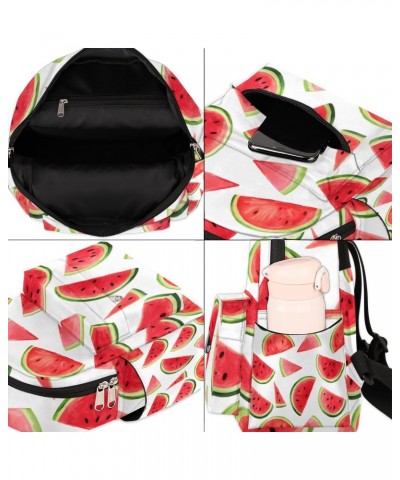 Summer Watermelon Mini Backpack Purse for Women Girls, Fruit Pattern Small Backpack Lightweight Casual Travel Bag Daypack for...