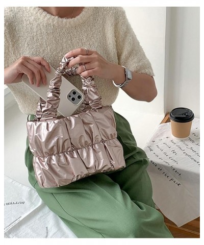 Shoulder Bags for Women Fashion Bucket Hobo Bag Casual Pleated Tote Handbag Pink $16.45 Totes