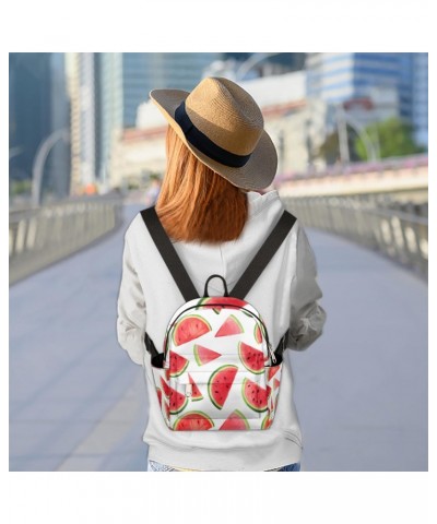 Summer Watermelon Mini Backpack Purse for Women Girls, Fruit Pattern Small Backpack Lightweight Casual Travel Bag Daypack for...