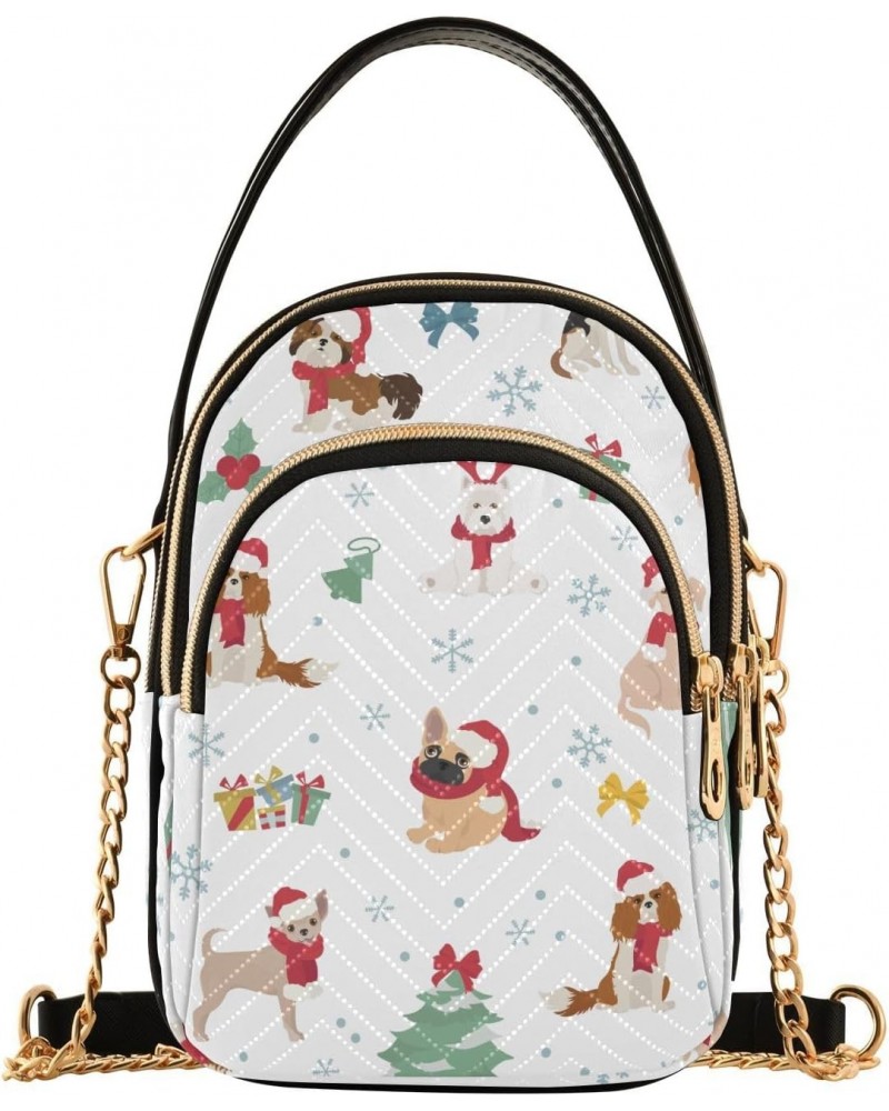 Dog Characters Christmas Crossbody Bags for Women Travel Crossbody Bags Handle Satchel with Chain Strap for Travel Women $10....