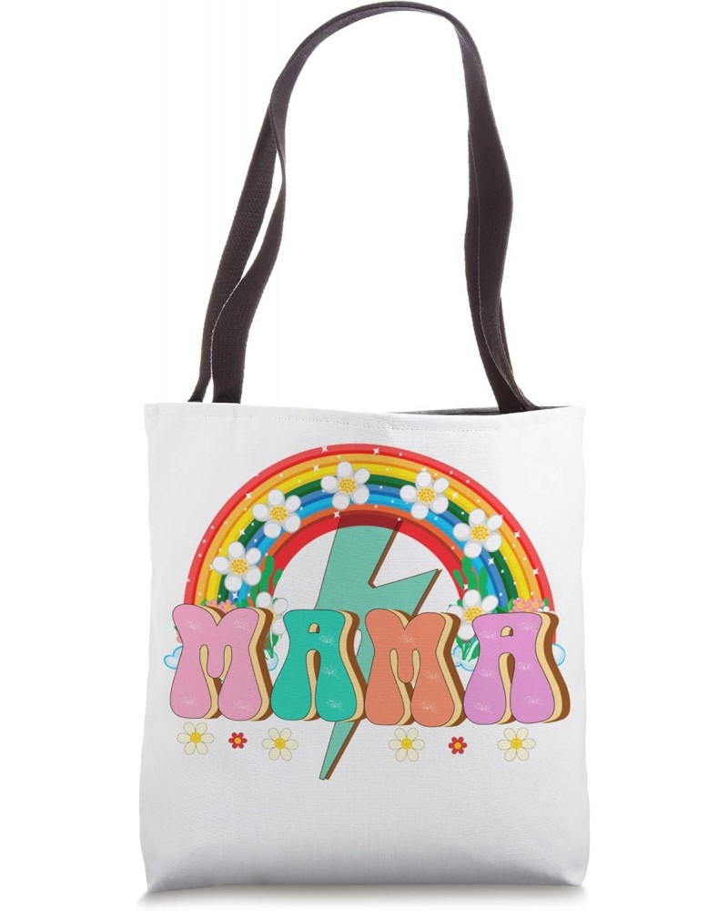 Mama Happy Mother's Day Groovy Retro Best Mom Ever Funny Tote Bag $12.54 Totes